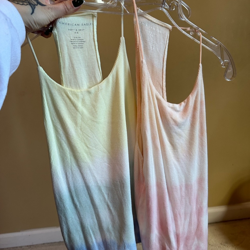 American Eagle Outfitters Pastel Tie-Dye Camisoles
